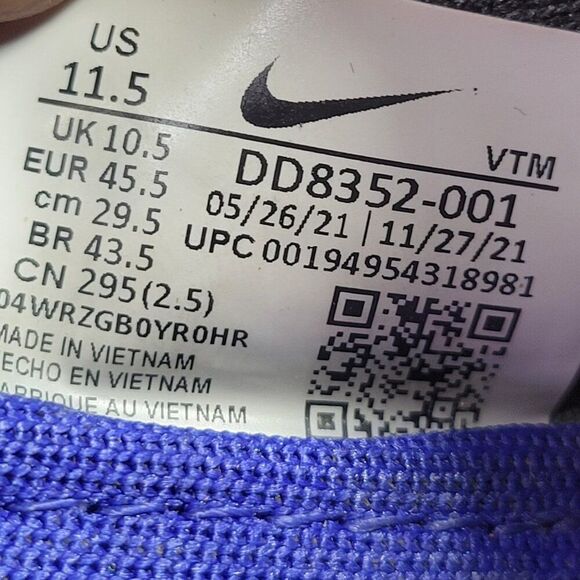 Nike React Phantom Flyknit Men's 11.5 M Athletic Run Shoes Sneakers Blue Gray - Picture 11 of 11